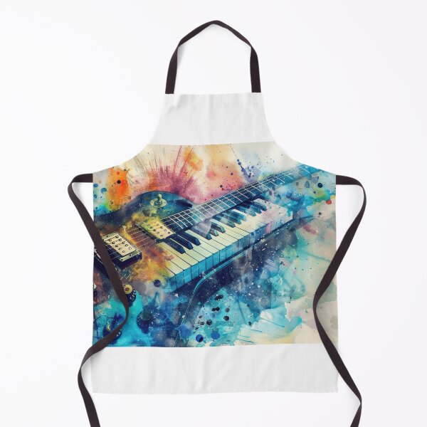 Item preview, Electric guitar & piano with paint stains designed and sold by Plotterzebra.