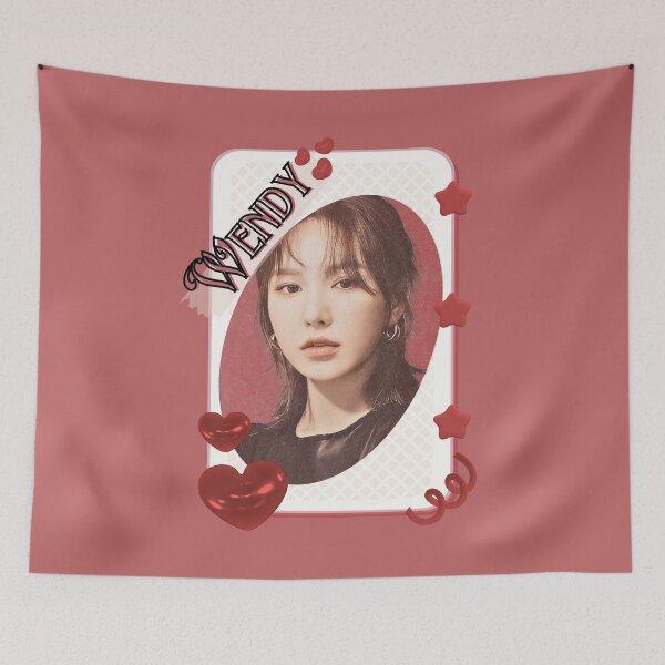 Item preview, Red Velvet Wendy K-Pop Girl Art Group Portrait Irene Seulgi Wendy Joy Yeri portrait illustration Red Aesthetic Collage Design designed and sold by AJUNICE STUDIO.
