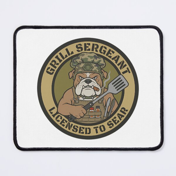 Item preview, Funny Tactical Grill Sergeant Bulldog - Licensed To Sear BBQ Dad designed and sold by Mason-Pride.