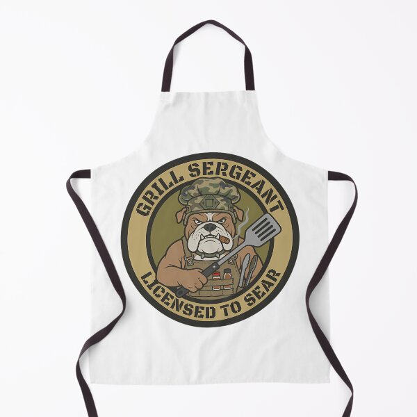 Item preview, Funny Tactical Grill Sergeant Bulldog - Licensed To Sear BBQ Dad designed and sold by Mason-Pride.