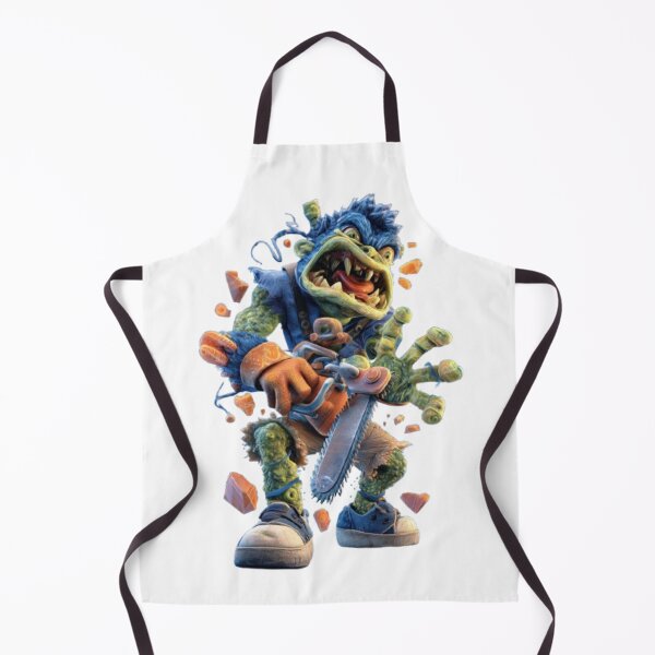 Item preview, Cartoon Monster with Chainsaw designed and sold by AlexLineArt.
