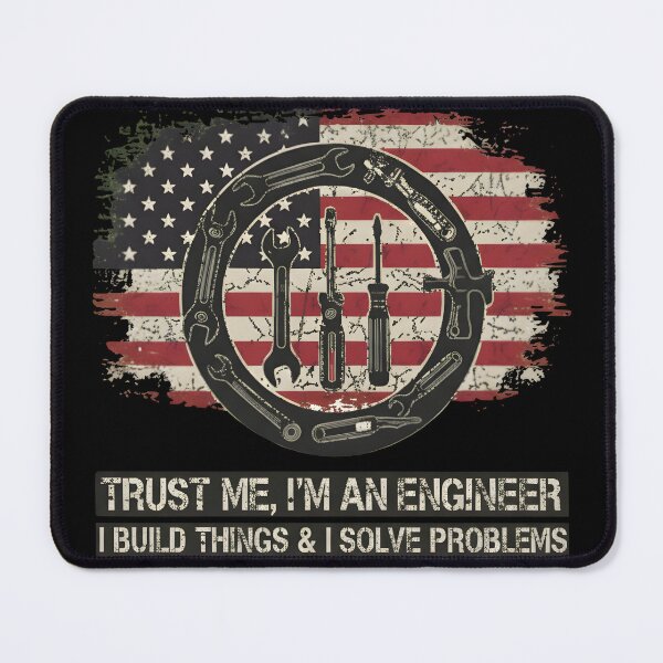 Item preview, Trust Me I'm an Engineer Vintage American Flag Tools designed and sold by AbcDigs Studio.