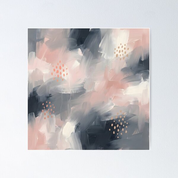 Item preview, Abstract Blush Grey Wall Art – Modern Neutral Aesthetic Painting designed and sold by AbstractAuraArt.