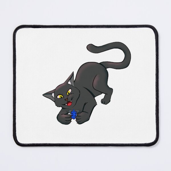 Item preview, Black Hannukah Cat with Dreidel (no text) designed and sold by Batmantis275.