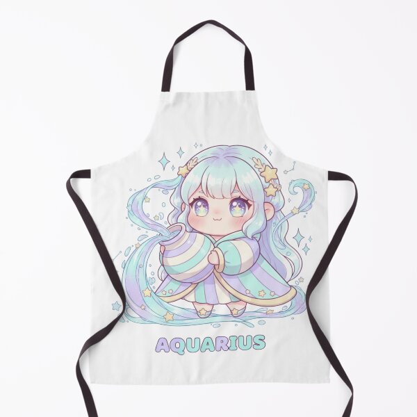 Item preview, Kawaii Aquarius Water Bearer – Cute Zodiac Sign Illustration designed and sold by LaurannaDesign.