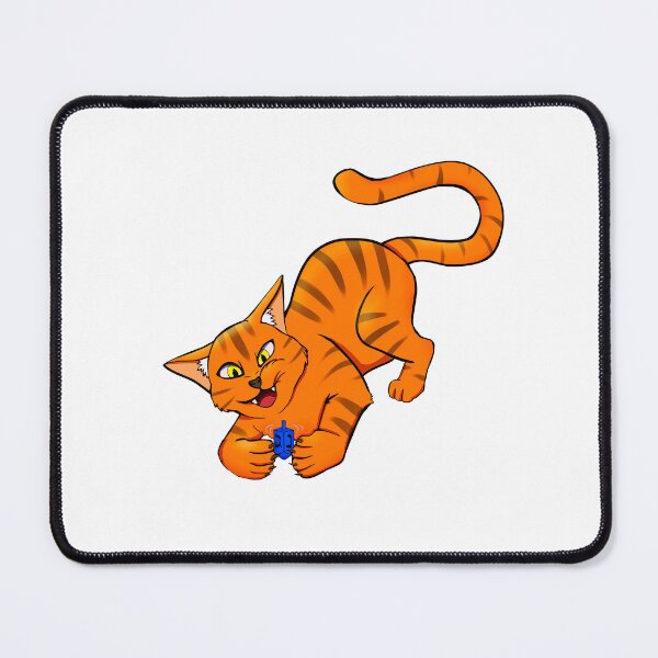 Item preview, Orange Hannukah Cat with Dreidel (no text) designed and sold by Batmantis275.