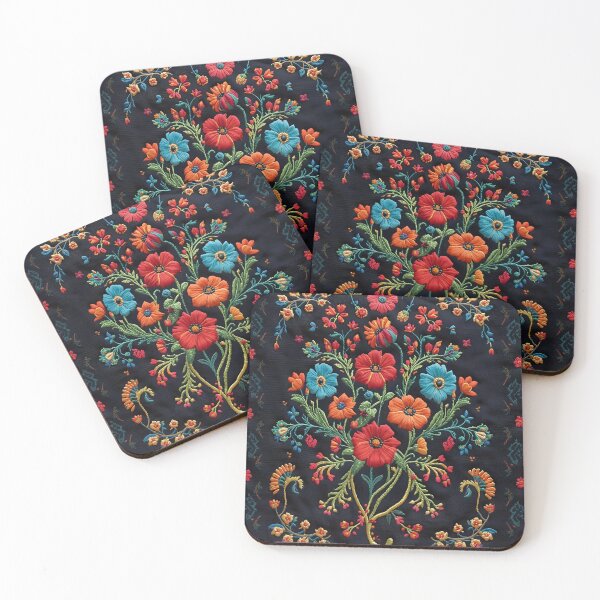 Item preview, Beautiful Blooms in Embroidery Style designed and sold by LuMarks.