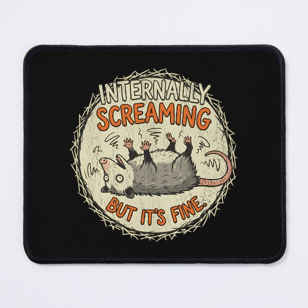Item preview, Funny Opossum Internally Screaming But Its Fine - Vintage Comic Anxiety Meme designed and sold by Mason-Pride.