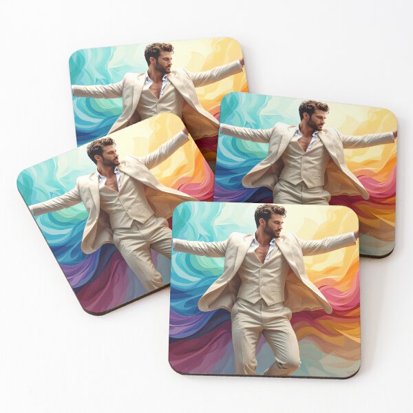 Item preview, Dancers in suits with colors in the air designed and sold by Plotterzebra.