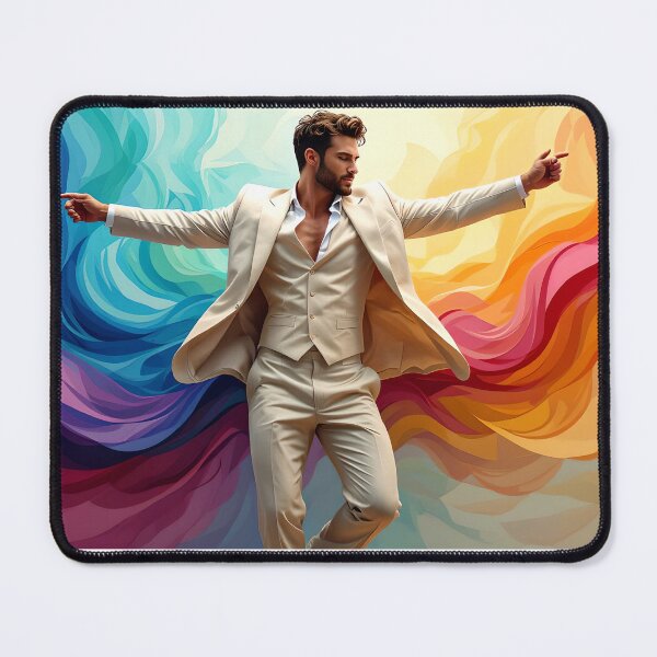 Item preview, Dancers in suits with colors in the air designed and sold by Plotterzebra.