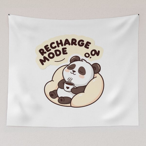 Item preview, Recharge Mode On Panda | Cute Lazy Panda Coffee Lover | Kawaii Relaxing Bear Design designed and sold by RouniBoutique.