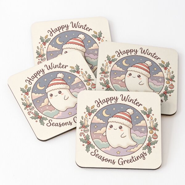 Item preview, Cute Winter Ghost – Kawaii Christmas Ghost Sticker | Holiday Season Greetings designed and sold by AbstractAuraArt.