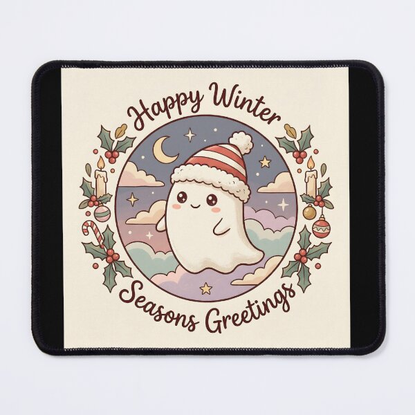 Item preview, Cute Winter Ghost – Kawaii Christmas Ghost Sticker | Holiday Season Greetings designed and sold by AbstractAuraArt.