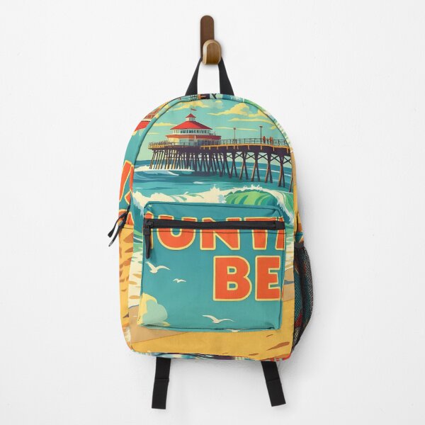 Item preview, Huntington Beach, California, USA: Vintage-Style Painterly Travel Poster designed and sold by LSVart.