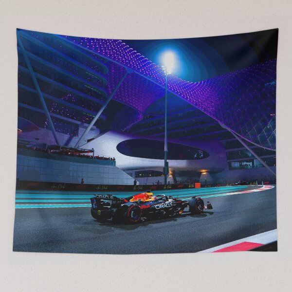 Item preview, Max Verstappen racing during the 2025 Abu Dhabi Grand Prix abstract designed and sold by Rodissimus1984.
