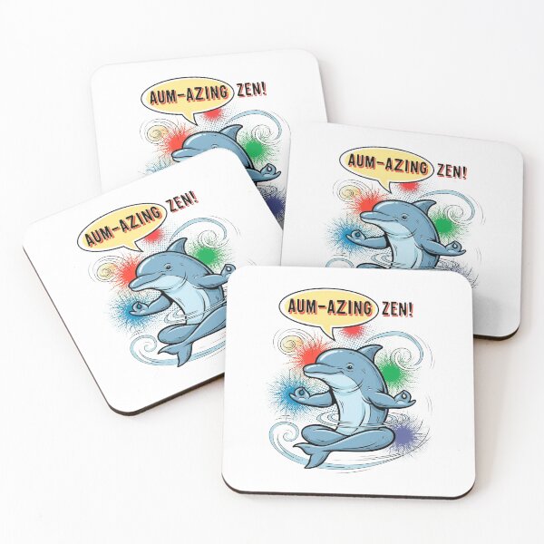 Item preview, Zen Meditating Dolphin Pop Art Funny Yoga Pun designed and sold by SholoStudio.