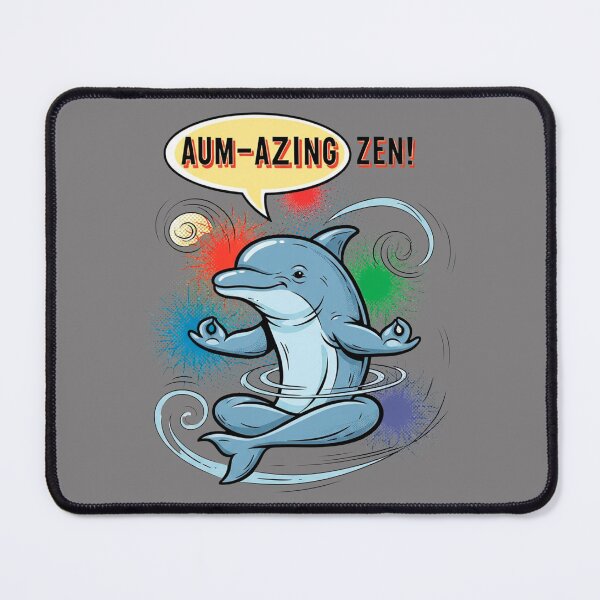 Item preview, Zen Meditating Dolphin Pop Art Funny Yoga Pun designed and sold by SholoStudio.