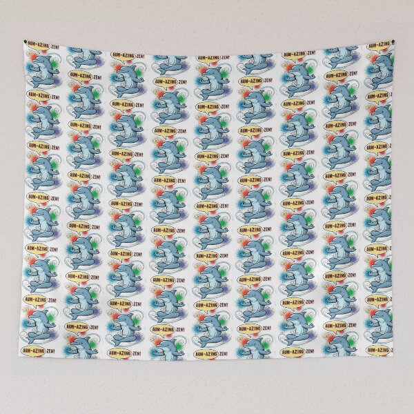 Item preview, Zen Meditating Dolphin Pop Art Funny Yoga Pun designed and sold by SholoStudio.