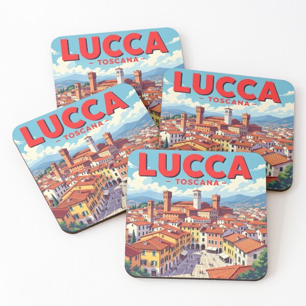 Item preview, Lucca, Tuscany, Italy: Vintage-Style Painterly Travel Poster designed and sold by LSVart.