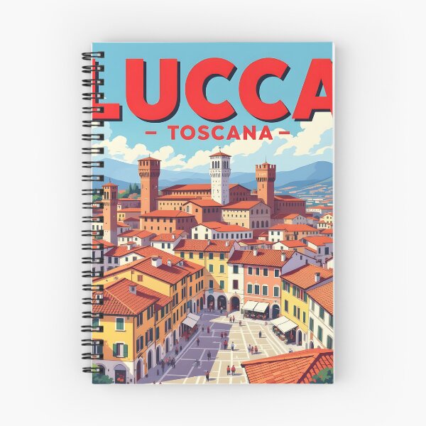 Item preview, Lucca, Tuscany, Italy: Vintage-Style Painterly Travel Poster designed and sold by LSVart.