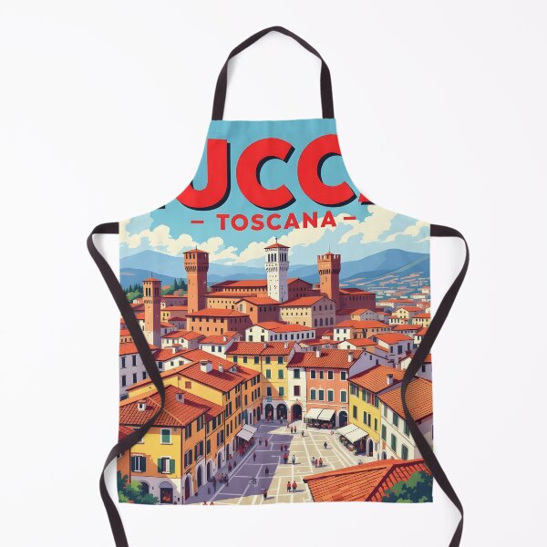 Item preview, Lucca, Tuscany, Italy: Vintage-Style Painterly Travel Poster designed and sold by LSVart.