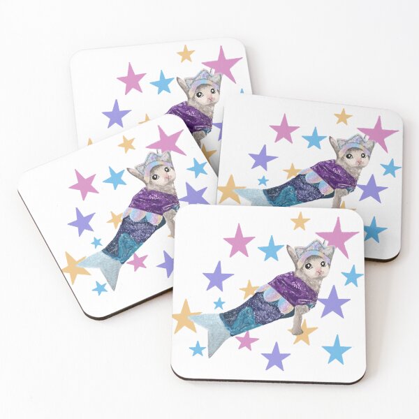 Item preview, Whimsical kitten dressed as a princess mermaid designed and sold by Gentle star studios.
