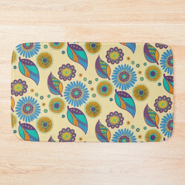 Item preview, Flowery doodle in yellow, blue and purple designed and sold by FUNKARIUM.