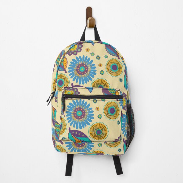 Item preview, Flowery doodle in yellow, blue and purple designed and sold by FUNKARIUM.