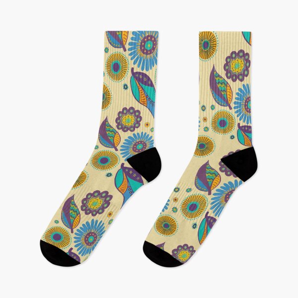Item preview, Flowery doodle in yellow, blue and purple designed and sold by FUNKARIUM.