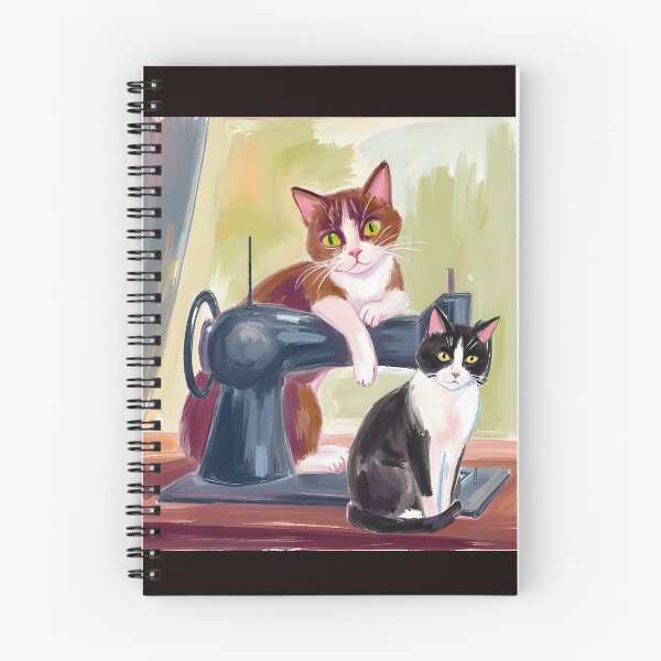Item preview, Impresión artística vintage de gatos que cosen con estilo pictórico, acogedora ilustración de máquina de coser, decoración de estudio caprichosa de Naree. designed and sold by KittenAndCo.