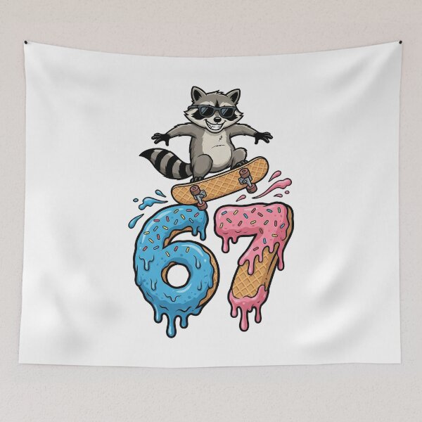 Item preview, 67 Raccoon Skater Six Seven 6 7 Meme designed and sold by Leonardo Palumbo.