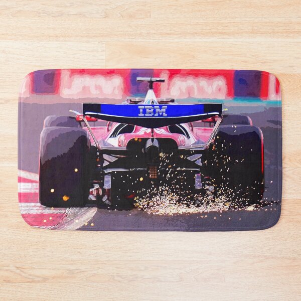 Item preview, Charles Leclerc with sparks coming from his car racing the 2025 Abu Dhabi Grand Prix from the rear watercolor designed and sold by Rodissimus1984.