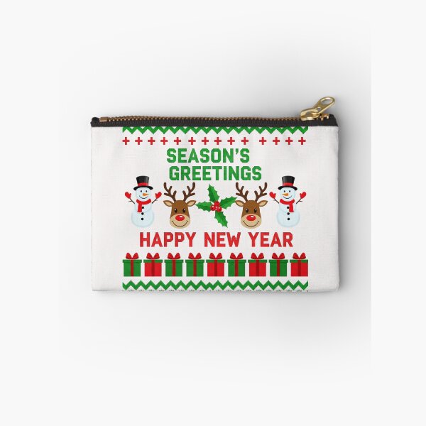 Item preview, Season’s Greetings Happy New Year Shirt – Cute Snowman & Reindeer Ugly Christmas Sweater Holiday Gift designed and sold by wellie-chic.