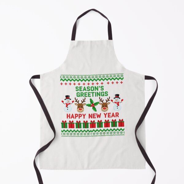 Item preview, Season’s Greetings Happy New Year Shirt – Cute Snowman & Reindeer Ugly Christmas Sweater Holiday Gift designed and sold by wellie-chic.
