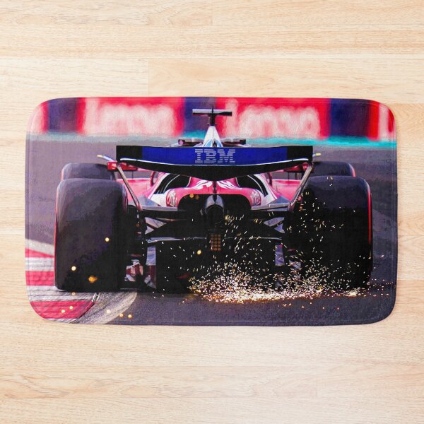 Item preview, Charles Leclerc with sparks coming from his car racing the 2025 Abu Dhabi Grand Prix from the rear abstract designed and sold by Rodissimus1984.