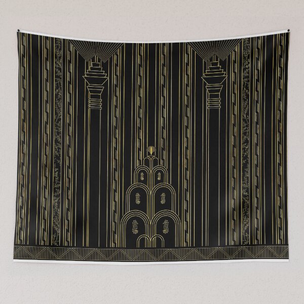 Item preview, Art Deco Gold Fountain Scene designed and sold by AdinaRose.