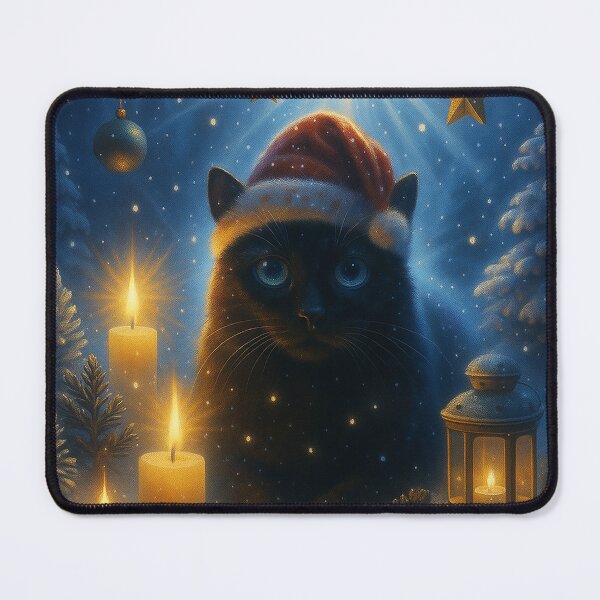 Item preview, Winter Solstice – Magical Black Cat Christmas Scene with Candlelight designed and sold by WhimsyHeartCrafts - TonnyFroyen.com.