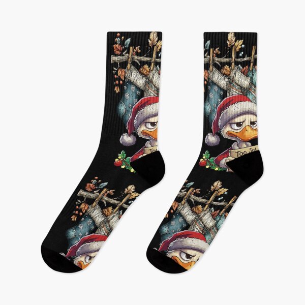 Item preview, Cartoon Duck with Christmas Stockings designed and sold by Szpaku desart .