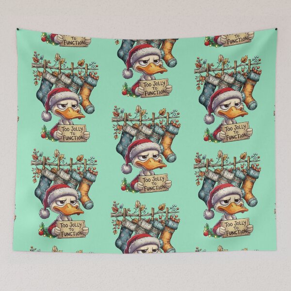 Item preview, Cartoon Duck with Christmas Stockings designed and sold by Szpaku desart .