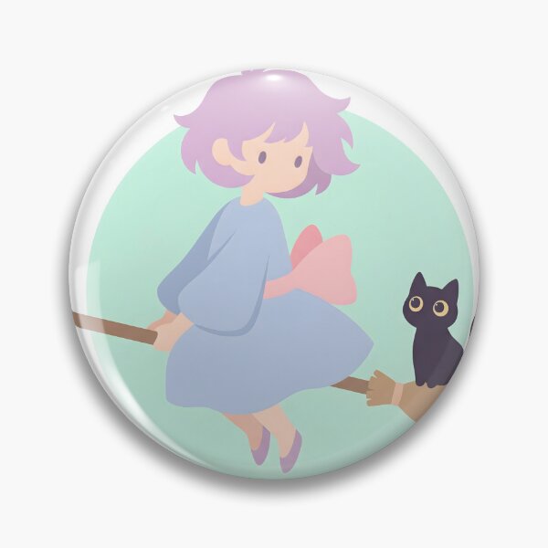 Item preview, Cute Witch and Black Cat Minimalist Art – Pastel Aesthetic Flying Witch Illustration designed and sold by AbstractAuraArt.