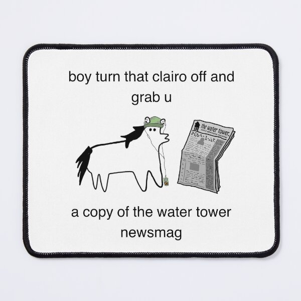 Item preview, boy turn that clairo off and grab u a copy of the water tower newsmag designed and sold by thewatertower.