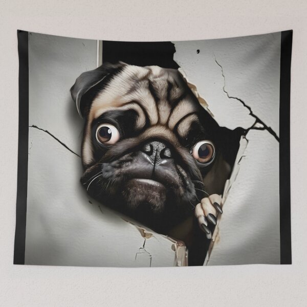 Item preview, Wall Breaker Pug designed and sold by Cats and Other Things.