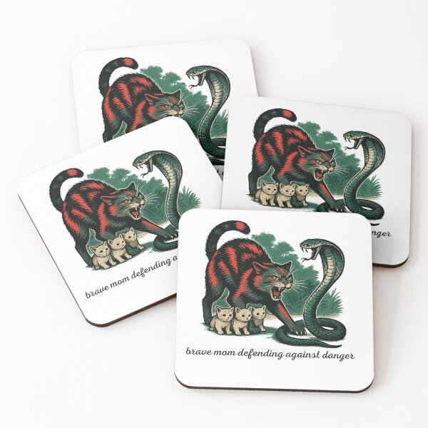 Item preview, Brave Cat Mom vs Cobra - Wildlife Defender designed and sold by familysteven.