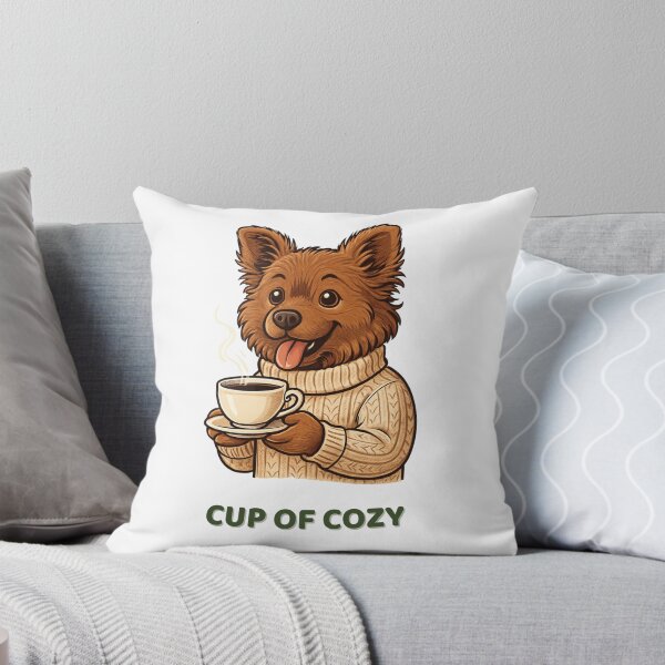 Item preview, Cozy Pup With a Warm Cup designed and sold by Artur-GrafiTee.