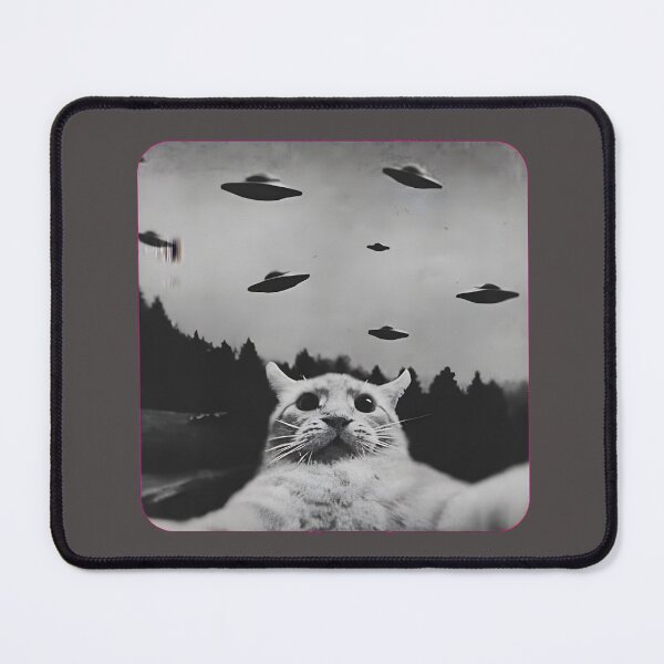 Item preview, Cat Selfie During UFO Invasion Funny Alien Abduction designed and sold by AbcDigs Studio.