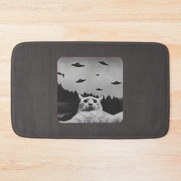 Item preview, Cat Selfie During UFO Invasion Funny Alien Abduction designed and sold by AbcDigs Studio.