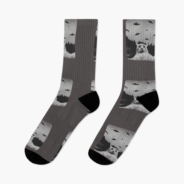 Item preview, Cat Selfie During UFO Invasion Funny Alien Abduction designed and sold by AbcDigs Studio.
