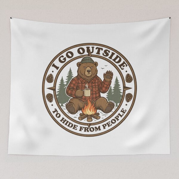 Item preview, Funny Outdoors Introvert Bear Camping Hide From People designed and sold by Mason-Pride.
