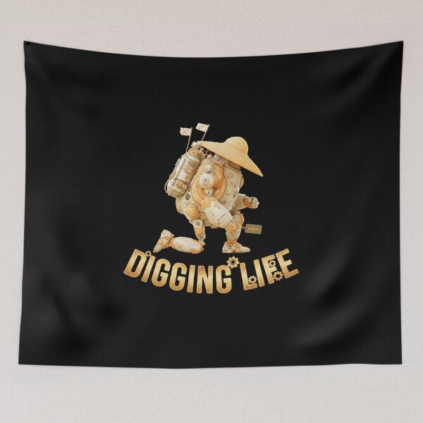 Item preview, Digging Life Sci-Fi Explorer Robot in Straw Hat designed and sold by AbcDigs Studio.