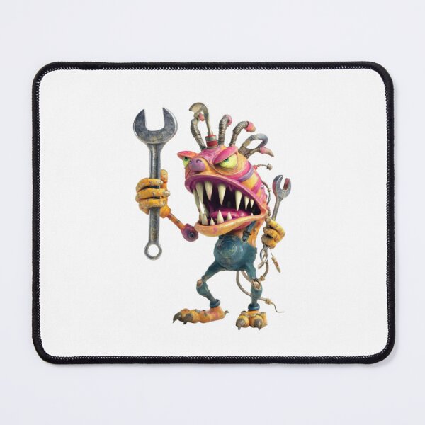 Item preview, Cartoon Monster Mechanic with Wrench designed and sold by AlexLineArt.